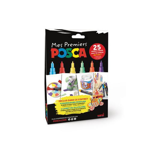 Coffret 6 markers pointe fine 1 mm - Posca