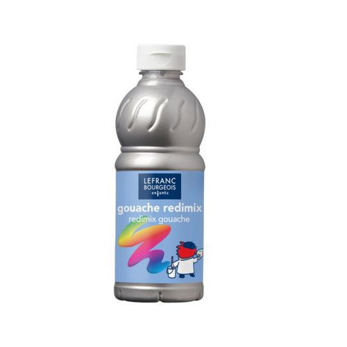 Flacon 1l De Gouache Liquide Redimix Lefranc Bourgeois - Argent
