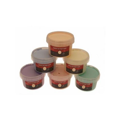 Lot de 6 Assortiment 6 pots de 250ml peinture aux doigts pastel