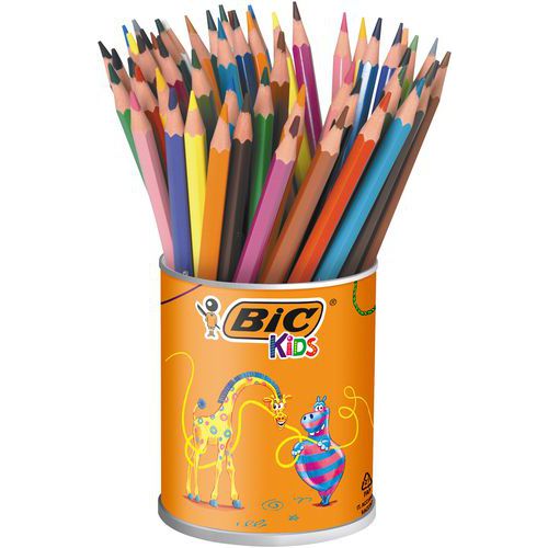 Pot 60 Crayons Couleur Evolution Bic 18 Couleurs Assorties