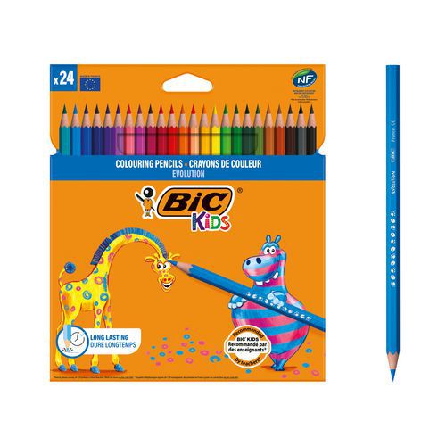 Etui 24 crayons couleurs Evolution - Bic