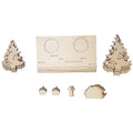 Set de 5 photophores en bois, 17x10,2 - thème automne