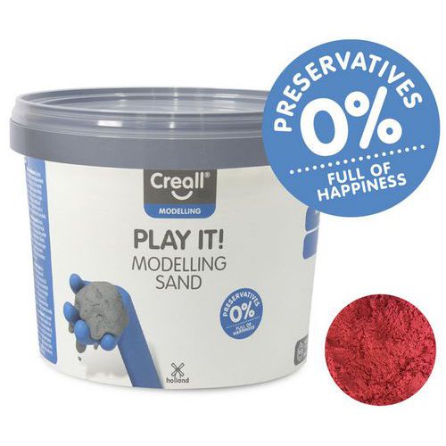 Seau 750g sable magique CREALL - rouge