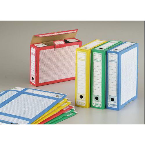 Lot de 10 boites archives, dos de 8 cm couleurs assorties - Esselte