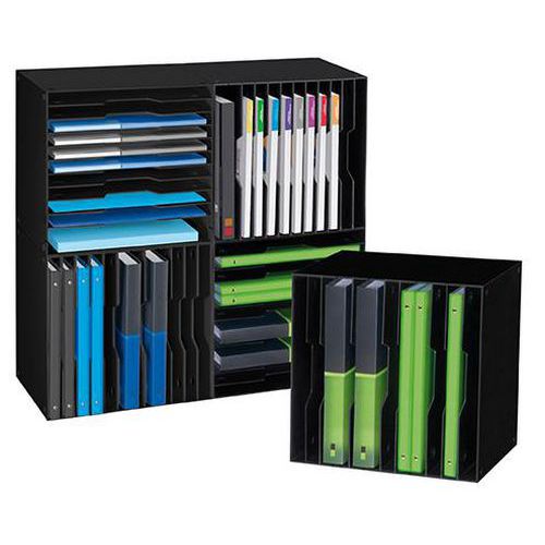 Module de classement noir 12 compartiments 35x35x25 cm - CEP