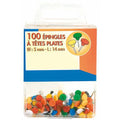 Boite 100 épingles signalisation tête plate couleurs assorties - Sign
