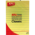 Bloc 100 feuilles notes repositionnable 100x150 mm jaune ligné - Apli