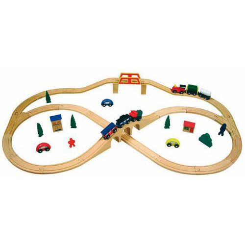 Grand circuit de train en bois - Sapinmalin
