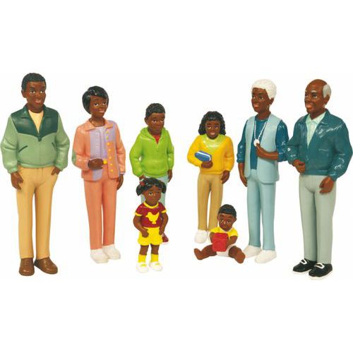 Lot de 8 Figurines de la famille africaine - Lot de 8 - Miniland