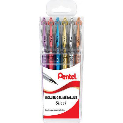 Pochette 6 Stylos Bille Encre Gel Métal