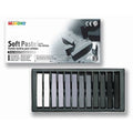 Boîte 12 pastels tendres camaieu de gris 66 mm - Mungyo