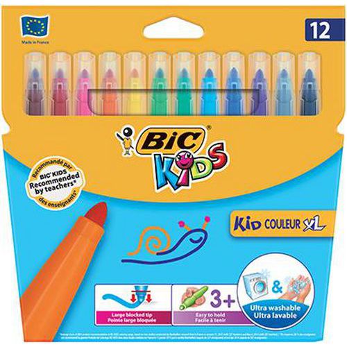 Pochette De 12 Feutres Grosse Pointe Bic Kids Xl