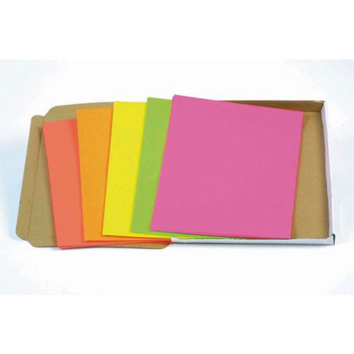 Paquet 100 feuilles affiche fluo A4 couleurs assorties - 90 g
