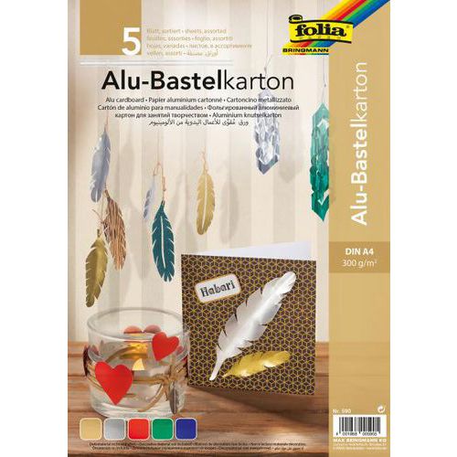 Paquet 5 Feuilles Aluminium Double Face Assortis