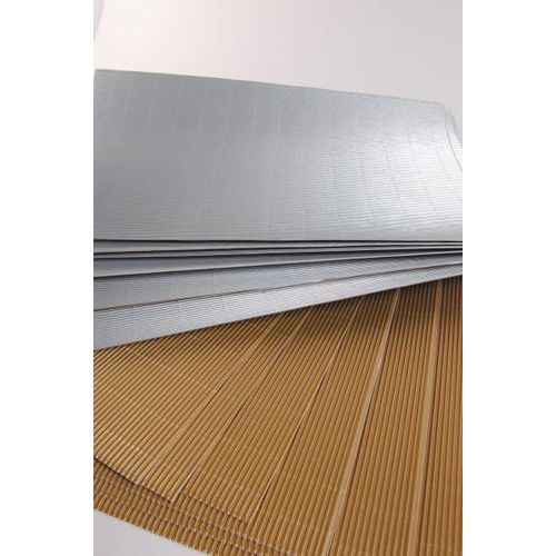 Assortiment 10 feuilles carton ondule or argent - Folia