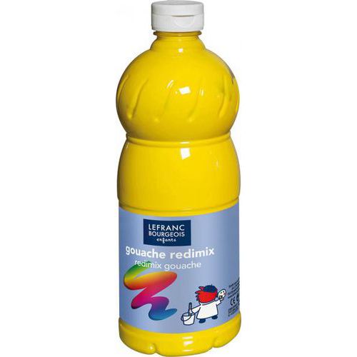 Flacon 1L gouache redimix - jaune primaire