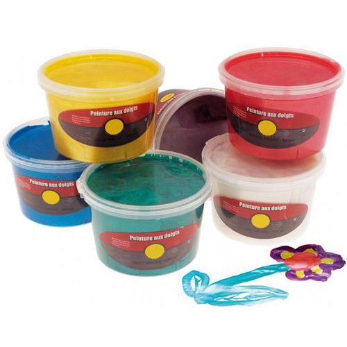 Lot de 6 Assortiment de 6 pots 250 ml peinture aux doigts nacrée