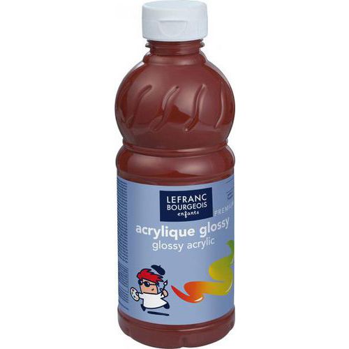 Flacon 500ml, couleurs acryliques glossy - terre de sienne brûlée