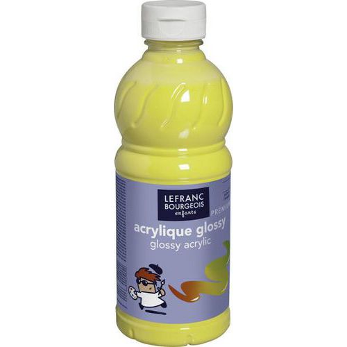 Flacon 500ml Couleurs Acryliques Glossy - Jaune Primaire