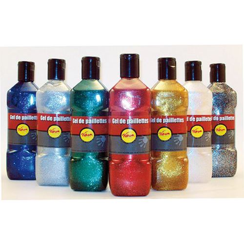 Flacon 500 ml gel de paillettes pichon - bleu