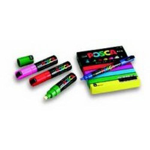 Marqueur POSCA PC8K pointe biseautée 8mm - Jaune