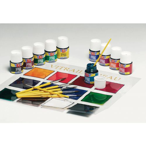 Assortiment 10 Flacons Email Vitrail 45ml Pebeo