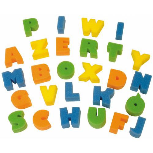 Sachet lettres et chiffres en mousse (37 pièces) 45x40 mm
