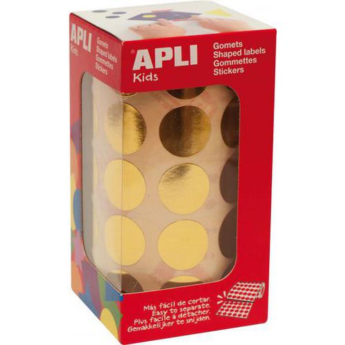 Lot de 3 rouleaux gommettes rondes 20mm - Apli Kids