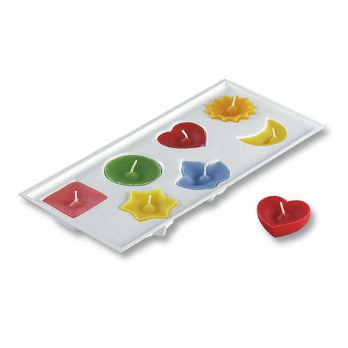 Moule Bougies Flottantes 7 Formes + 10 Mèches