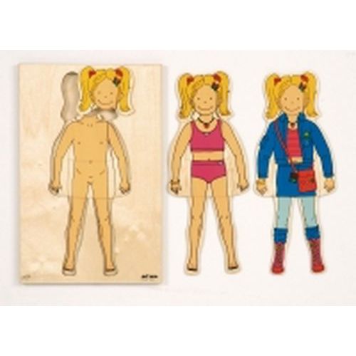 Puzzle encastrement 21 pièces je m'habille fille - Educo