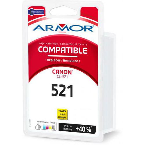 Cartouche jet d'encre compatible Canon CLI-521 Y jaune