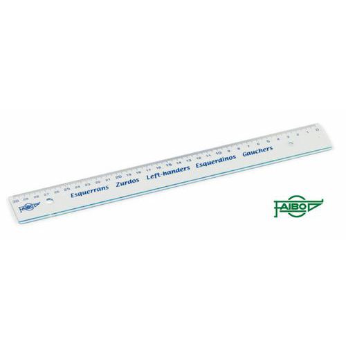 Règle cristal antitache spécial gaucher 30 cm - Faibo