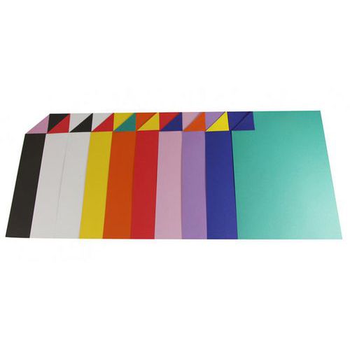 Paquet 100 feuilles cartoline bicolore A4 assorties - Clairefontaine