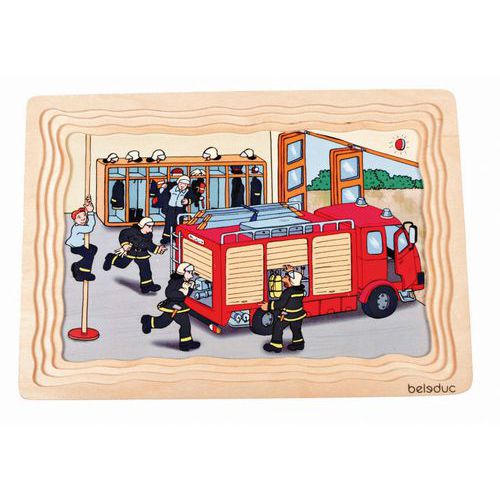 Puzzle a 4 niveaux 'les pompiers'