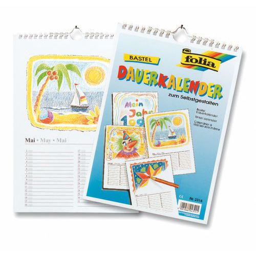 Calendrier papier blanc 17x24cm à personnaliser - Folia