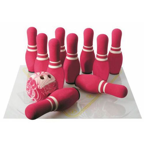 Véritable Bowling Géant En Caoutchouc 10 Quilles + 2 Boules