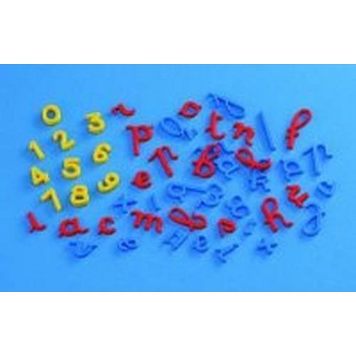 Lot de 50 lettres cursives, chiffres et signes magnétiques - Jeujura