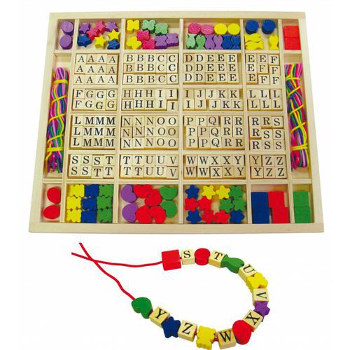 Coffret Bois Perles Lettres Et Formes