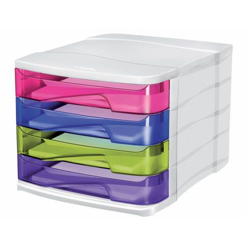 Bloc 4 Tiroirs 37x30x27cm - Multicolore