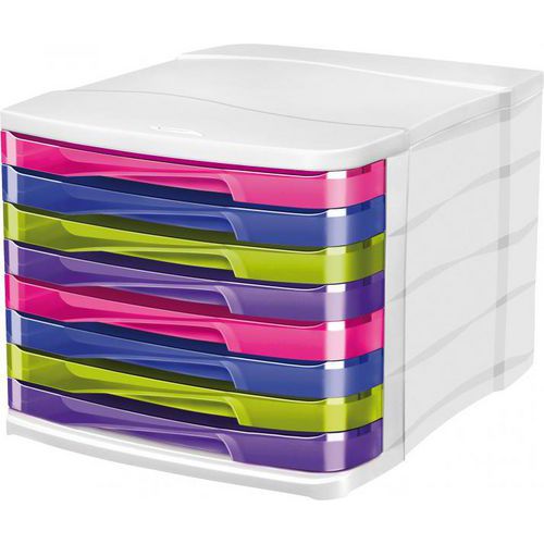Bloc 8 Tiroirs 37x30x27cm - Multicolore