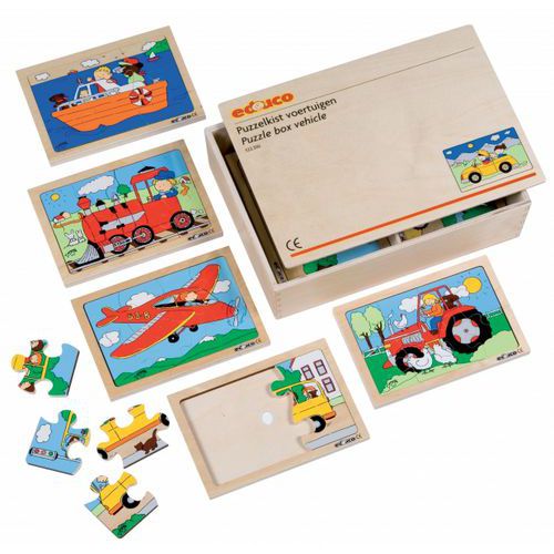 Coffret De 10 Puzzles Thème Transport
