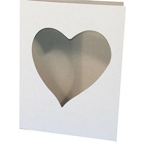 Carte cadre cœur à décorer en carton blanc 22 x 17 cm - Cleopatre