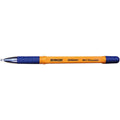Stylo-bille corps orange grip pointe fine 0,7mm bleu