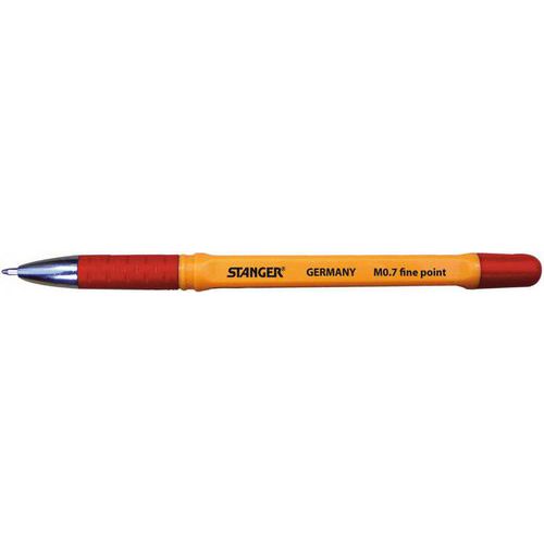 Stylo-bille Corps Orange Grip Pointe Fine 07mm Rouge