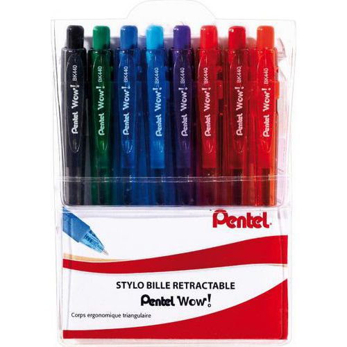Pochette 8 Stylos Bille Rétractables 1 Mm