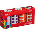 Ensemble 4 Rouleaux De Gommettes Rondes 20 Mm Couleurs Ass.