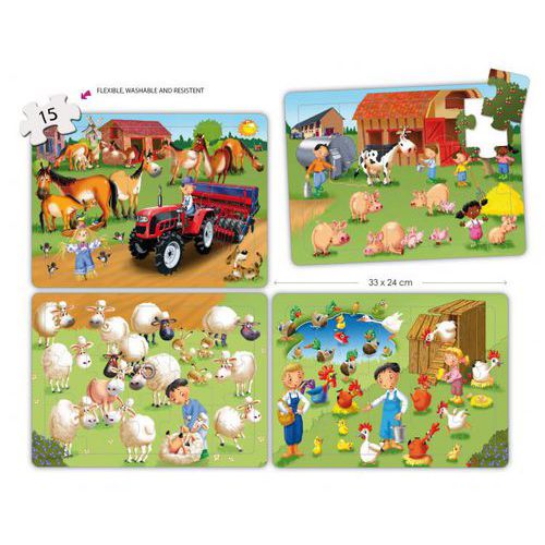 Set De 4 Puzzles Connectables La Ferme