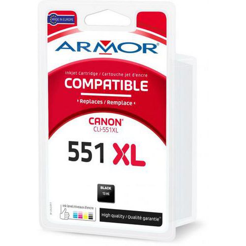 Cartouche Jet D'encre Compatible Canon Cli-551bk Noir Photo