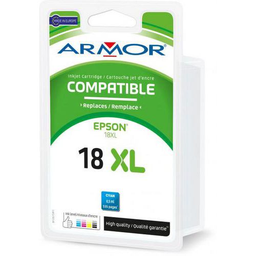 Cartouche Jet D'encre Compatible Epson T1812 Xl - Cyan