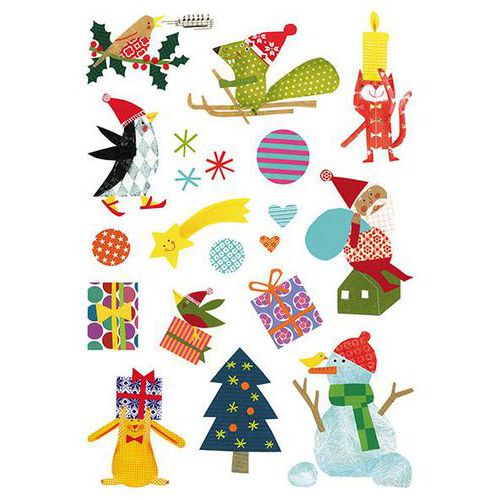 Pochette 6 Feuilles Gommettes Noël